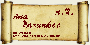 Ana Marunkić vizit kartica